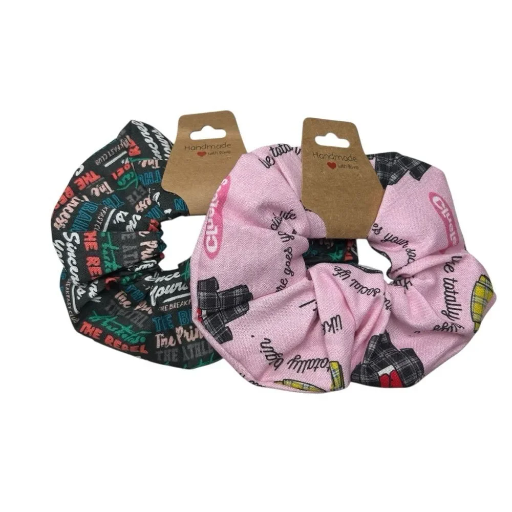 Scrunchies 2-Pack Handmade Clueless & The Breakfast Club